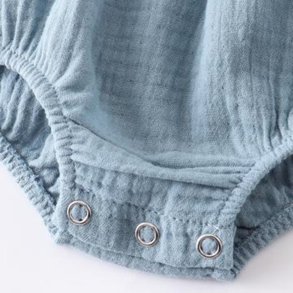 Basic Linen Baby Romper - Picture 2 of 3